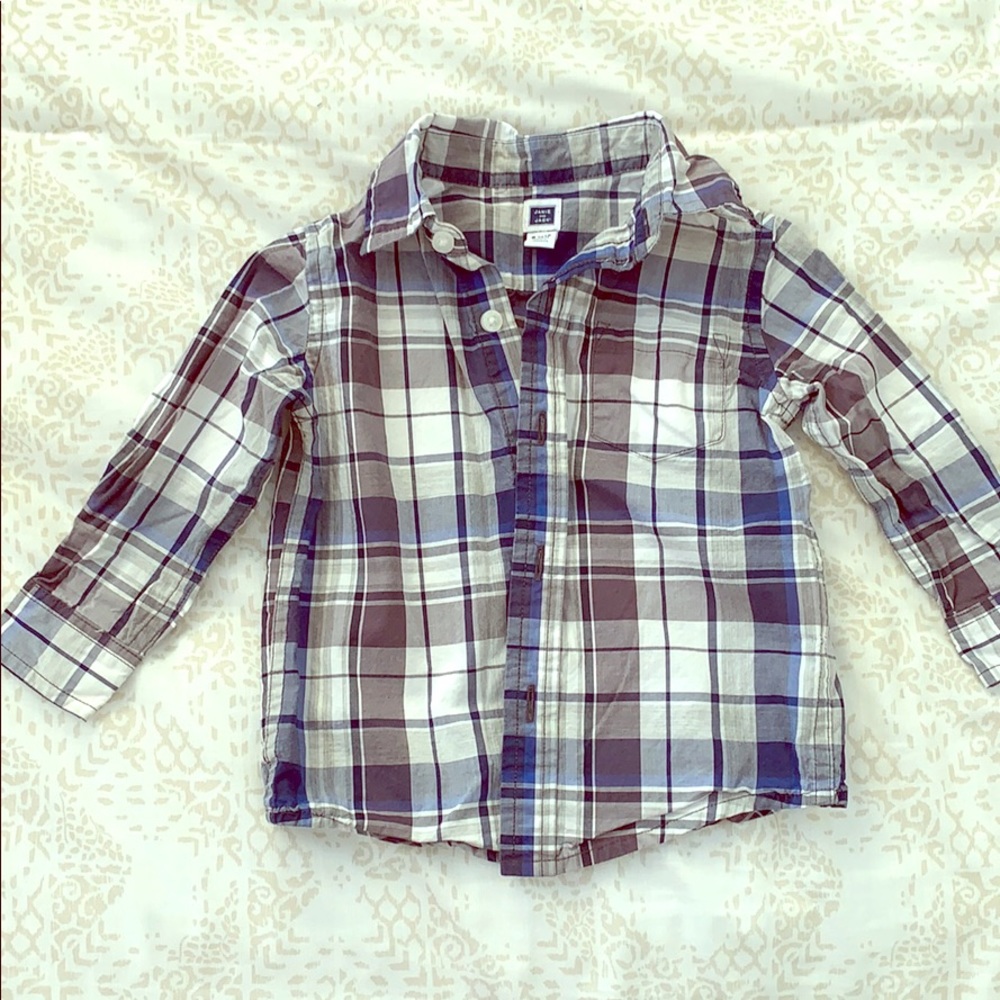 Janie and Jack 6 to 12M plaid button down shirt